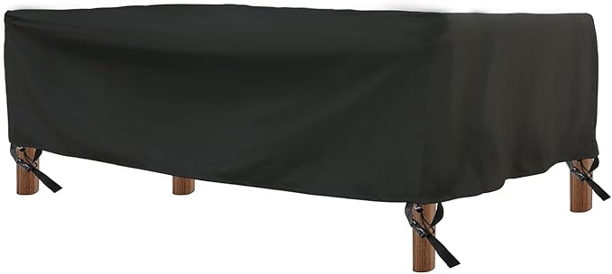 Patio Furniture Cover,Waterproof for Outdoor Dining Table and Chair Cover, Furniture Sofa Set Covers, patio table cover, 86"W x 44"D x 27.5"H Black