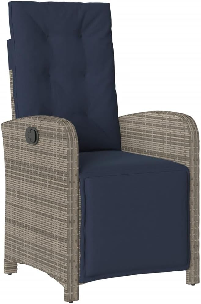 Backyard Furniture Patio Conversation Sets Outdoor Seating 5 Piece Patio Dining Set with Cushions Gray Poly Rattan Suitable for Gardens, Balconies, Decks