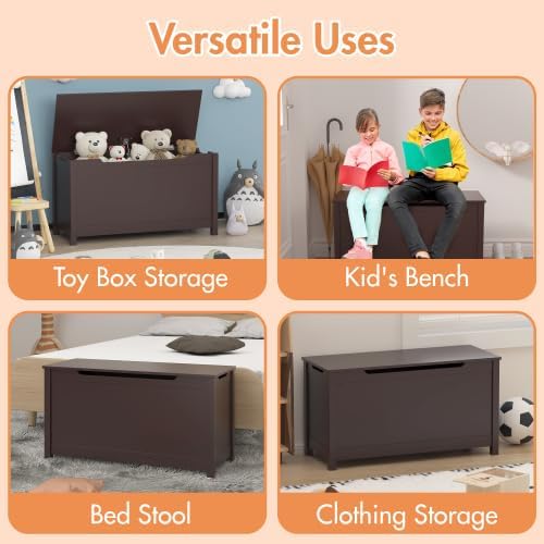 LICOME 30 Gallon Outdoor Storage Deck Box - Weather Resistant, Easy Assembly (Brown-Storage-Box)