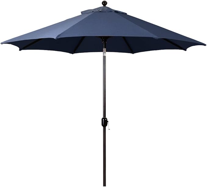 Galtech Octagon Patio Umbrella with Auto Tilt for Pool Sun Shelf, Heavy Duty Aluminum Frame, Sunbrella Fabric, 98% UV Protection (7.5-FT Black Frame Sunbrella: Navy)