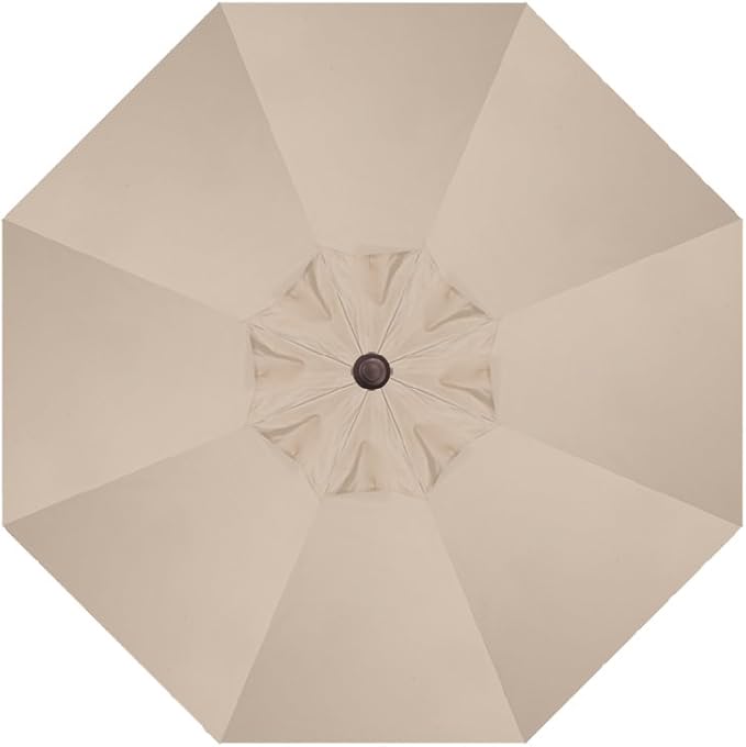 Treasure Garden 9ft Patio Umbrella - Outdoor Furniture Market Umbrella – Deluxe Auto-Tilt – Bronze Aluminum Frame (Sunbrella, Antique Beige)