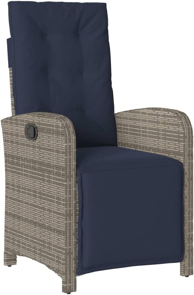 Backyard Furniture Patio Conversation Sets Outdoor Seating 5 Piece Patio Dining Set with Cushions Gray Poly Rattan Suitable for Gardens, Balconies, Decks