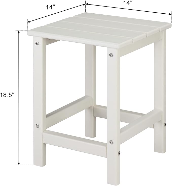 Generic Adirondack Outdoor Side Table, 2-Tier Patio End Table, Small, Black HDPE End Table for Outdoor, Patio, Indoor, Garden, Porch, Balcony