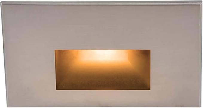 WAC Landscape Lighting, LEDme 120V LED Horizontal Indoor and Outdoor Step and Wall Light Amber 1800K LED in Brushed Nickel