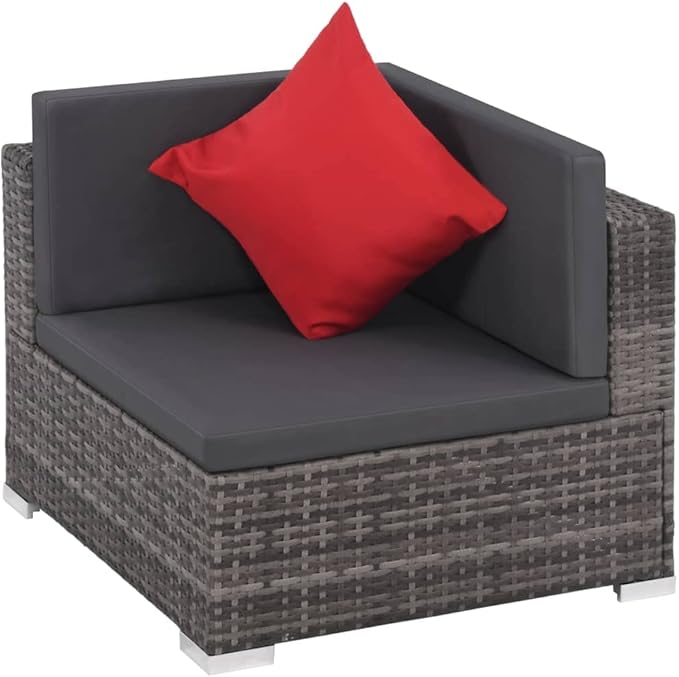 Patio Lounge Set with Cushions,Outdoor Tables and Chairs,Outdoor Furniture Sets,Patio Conversation Sets,for Garden,Deck,Backyard,8 Piece Poly Rattan Gray