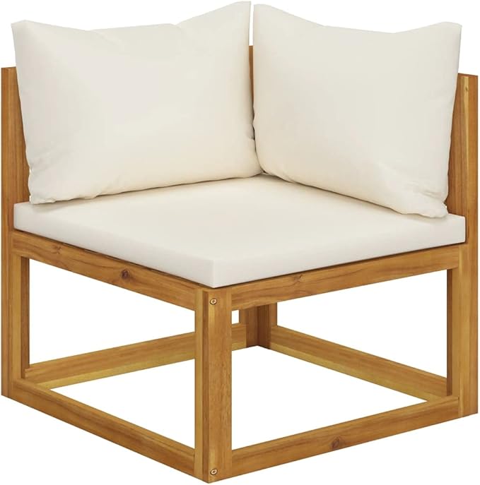 Patio Lounge Set with Cushion,Outdoor Patio Furniture,Outdoor Chat Conversation Set,Garden Furniture Sets,for Patio,Backyard,Garden,Outdoor,3 Piece Cream Solid Acacia Wood