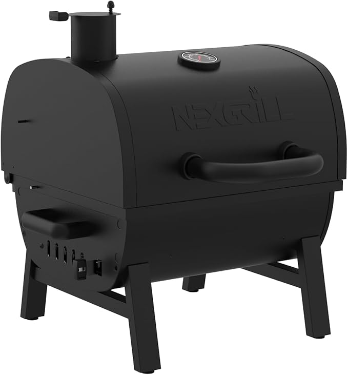 Nexgrill 17.5" Portable Charcoal Grill with Adjustable Chimney Vent, 349 SQ. In Cooking Area, Table Top Grill for Camping, Outdoor Cooking, Patios, and More – 820-0258