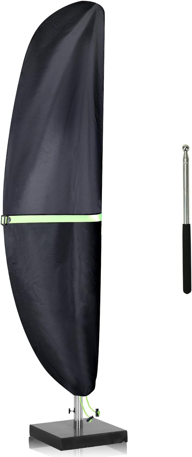 Cantilever Patio Umbrella Cover with Push Rod - Waterproof Patio Parasol Covers with Zipper for 9ft to 13ft Offset Outdoor Umbrellas