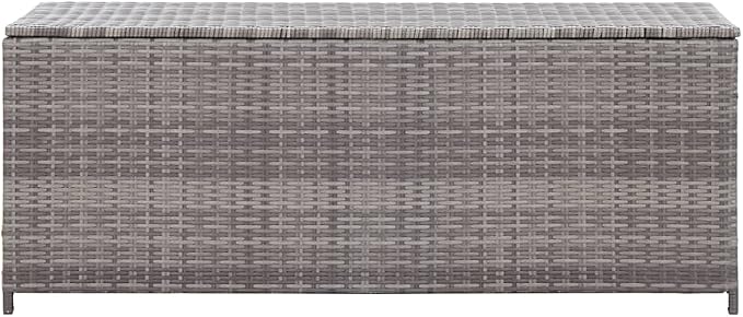 (Fast Shipments) Deck Storage Container, Organization & Outdoor Storage Container for Patio Furniture Pillows, Garden Tools Garden Storage Box Gray 47.2"x19.7"x23.6" Poly Rattan