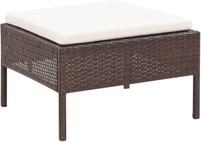 Patio Lounge Set with Cushions,Outdoor Furniture,Outdoor Furniture Sets,Patio Conversation Sets,for Garden,Deck,Backyard,3 Piece Poly Rattan Brown