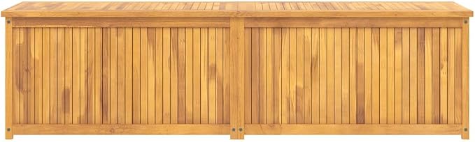Solid Teak Garden Storage Box 78.7x19.7x21.7 Inch Outdoor Furniture with Lid for Patio Balcony and Garage