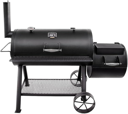 Oklahoma Joe's Longhorn Reverse Flow Offset Charcoal Smoker and Grill with 1060 sq. in. Cooking Area in Black