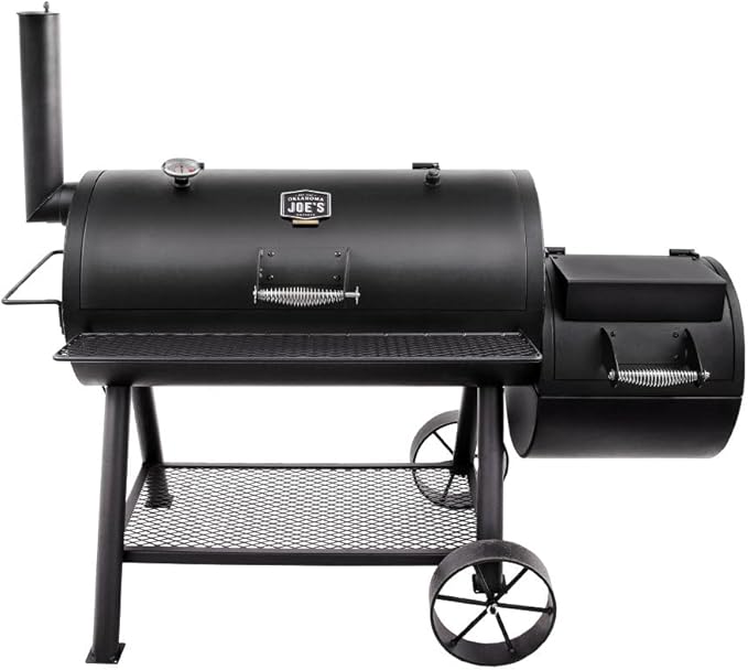 Oklahoma Joe's Longhorn Offset Charcoal Smoker and Grill with 1060 sq. in. Cooking Area in Black