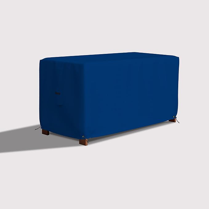Covers & All Patio Deck Box Cover - Heavy Duty 18 Oz Waterproof Outdoor Yard Cushion Storage Box Protection 100% Weather Resistant with Air Pockets and Drawstring. (63” W X 30”D x 28”H, Blue)