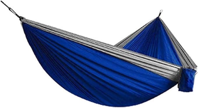 Hammock. 2Pcs Single Person Portable Outdoor Camping Hammock Parachute Fabric Hanging Bed Hammock .Hammocks for Outside(Blue)