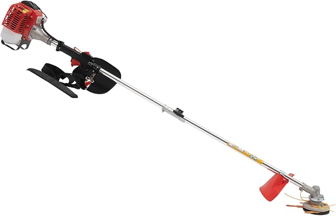 Gas Powered Weed Eater, 26cc 2-Stroke Cordless Lawn Edger Gas String Trimmer with Two Blade Heads, Trimmer Power Gasoline Chainsaw for Home Lawn, Orchard Mowing, Tea Garden Mowing