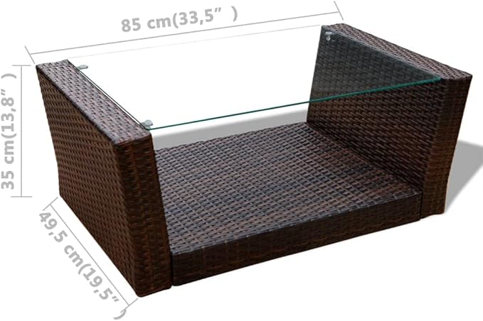 Patio Lounge Set with Cushions,Outdoor Patio Furniture,Conversation Furniture,Patio Furniture Sets,for Terrace,Garden,Backyard,4 Piece Poly Rattan Brown