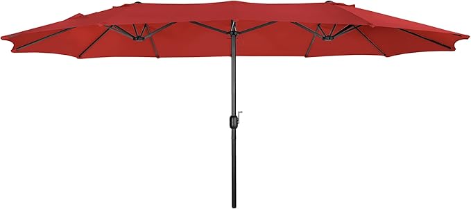 WO Home Furniture Patio Umbrella Twin Double (Extra Long) Outdoor Extra Long Umbrella 15' ft x 9' ft