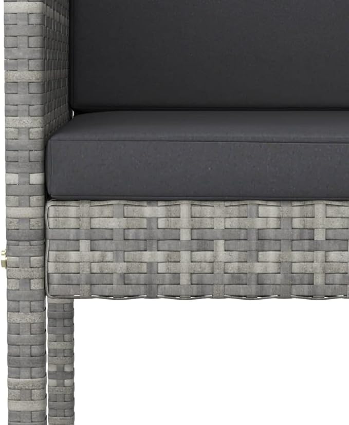 Patio Bar Set with Cushions,Outdoor Table and Chairs Set,Terrace Conversation Set Furniture,Outdoor Furniture,for Garden,Backyard,5 Piece Poly Rattan Gray