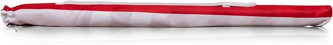 PICNIC TIME 5.5 Ft Portable Beach Umbrella, Lightweight UV Protection Sunshade with Tilt Pole & Carry Bag, Outdoor Canopy Umbrella for Beach, Sand, Pool, Patio, Camping, Travel, or Backyard Shade, (Red & White Cabana Stripe)
