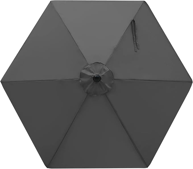 MASTERCANOPY Patio Umbrella 7.5 ft Replacement Canopy for 6 Ribs-Dark Grey Canopy Only