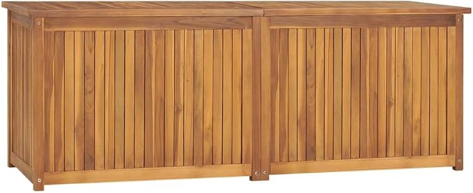 Solid Wood Outdoor Storage Bench,Solid Teak Wood Garden Deck Box Patio Storage Box with Liftable Top Outdoor Wooden Storage Container for Patio,Backyard,Poolside, 59.1"x19.7"x21.7"