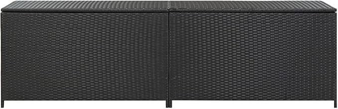 Patio Storage Box Poly Rattan 78.7"x19.6"x23.6" Black Patio Garden Outdoor Storage Container, Furniture Deck box (Weight:38.8 lbs)