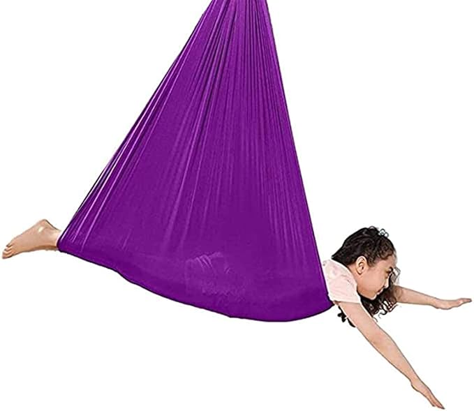 Kids Soft Hammock Hanging Therapy Swing For Children Adjustable Cuddle Hammocks With Special Needs Autism ADHD Aspergers And Sensory Integration Indoor Outdoor ( Color : Purple , Size : 100 x 280 cm )