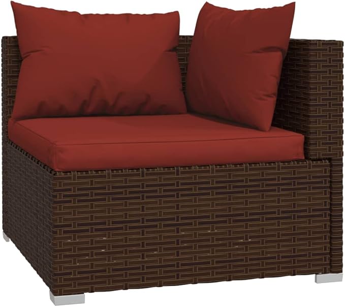 8 Piece Patio Lounge Set with Cushion, Furniture Conversation Sets Piece Patio Set Outdoor Patio Sectional Patio Lounge Set s Poly Rattan Brown
