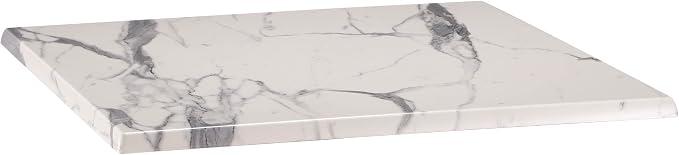 Holland Bar Stool 30" x 30" White Marble, Indoor/Outdoor All-Season EnduroTop Table Top