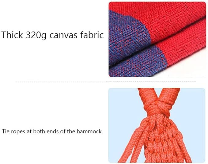 Outdoor hammocks Swing， Recreation Outdoor Leisure Canvas Hammocks Ultralight Camping Hammock Household Anti-Rollover Hammock for Hikers Hammock Camping (Color : Rosso, Size : 190 * 100cm)