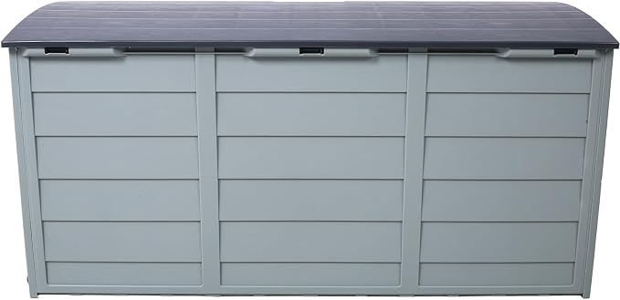 75 Gallon Deck Box, All Weather UV Pool Deck Box, Lockable Patio Storage Box for Backyard Patio Outdoor w/ Wheel, Waterproof Outside Storage Box for Patio Furniture Outdoor Cushions,Garden Tools