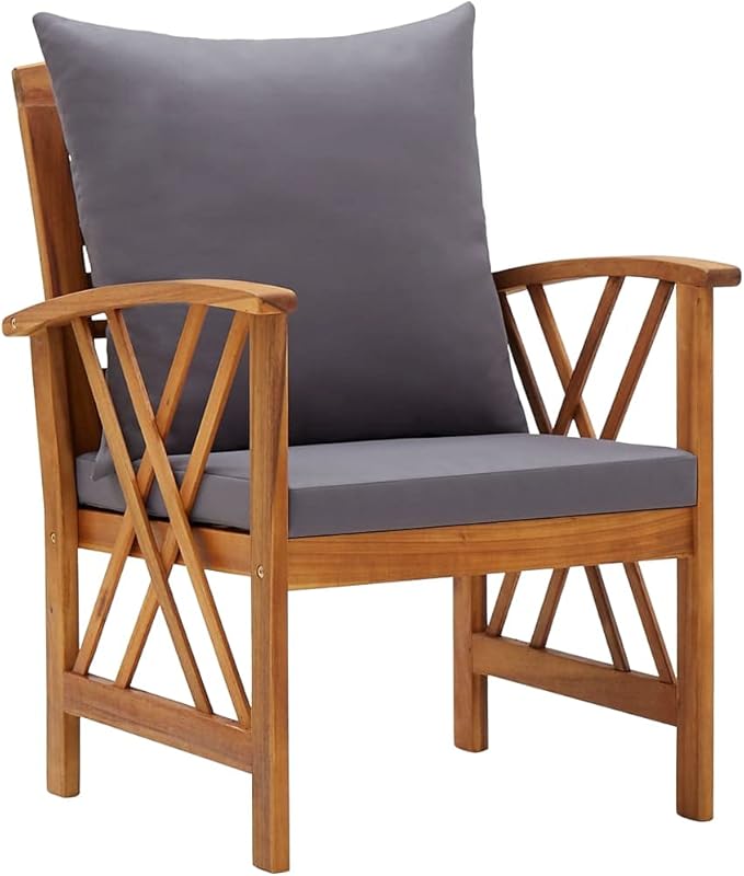 Patio Lounge Set with Cushions,Outdoor Patio Furniture,Outdoor Chat Conversation Set,Garden Furniture Sets,for Patio,Backyard,Garden,4 Piece Solid Acacia Wood