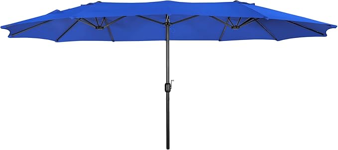 WO Home Furniture Patio Umbrella Twin Double (Extra Long) Outdoor Extra Long Umbrella 15' ft x 9' ft