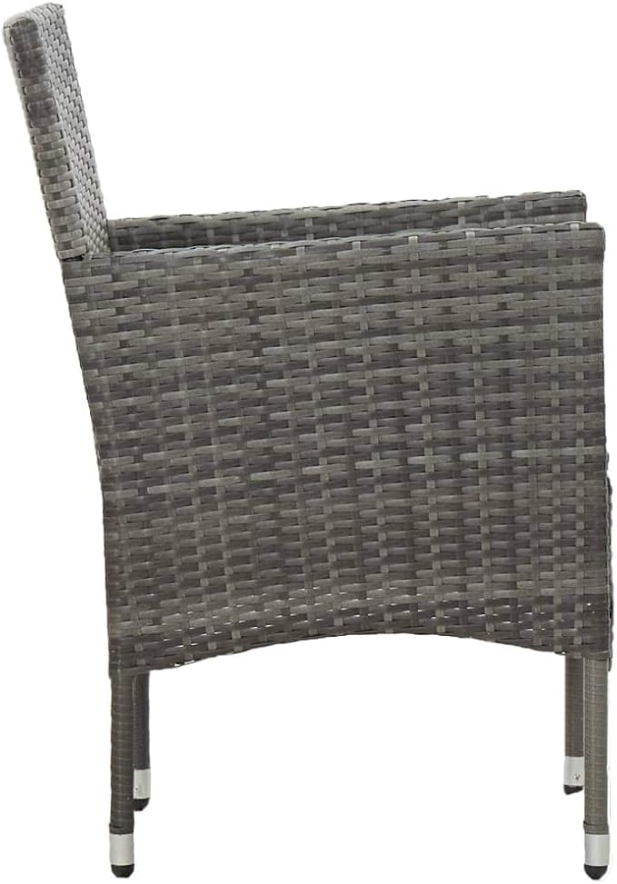 3 Piece Patio Dining Set, Outdoor Lounge Sets Porch Furniture Set Outdoor Sofa Sets Patio Conversation Set for Exhibition Poolside Piazza Garden Gray