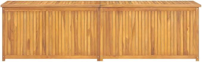 Wooden Patio Storage Box, Outdoor Storage Container, Wood Storage Box, Wooden Portable Deck Box & Outdoor Container, 78.7"x19.7"x21.7" Solid Wood Teak,-117