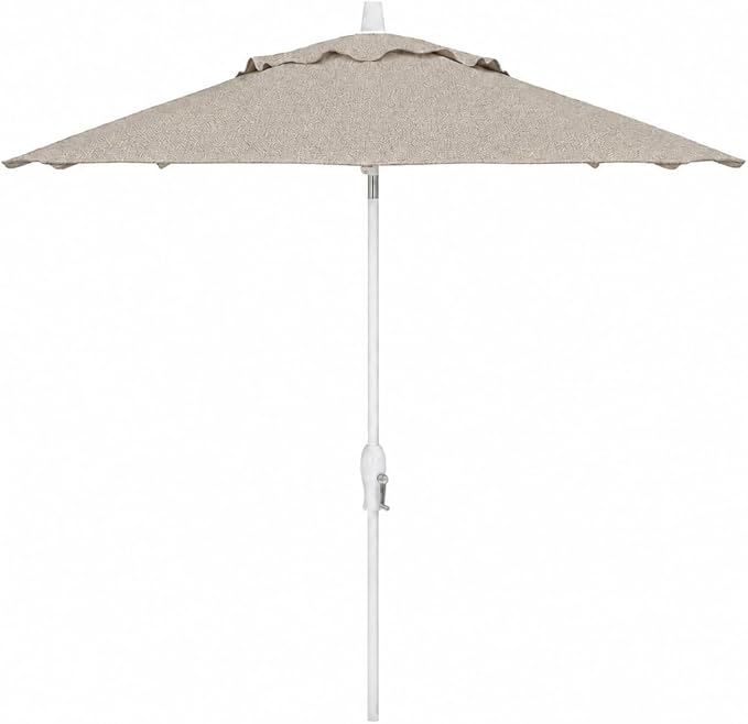 Treasure Garden 9ft Patio Umbrella - Outdoor Furniture Market Umbrella – Deluxe Auto-Tilt – White Aluminum Frame (Sunbrella, Cast Silver)