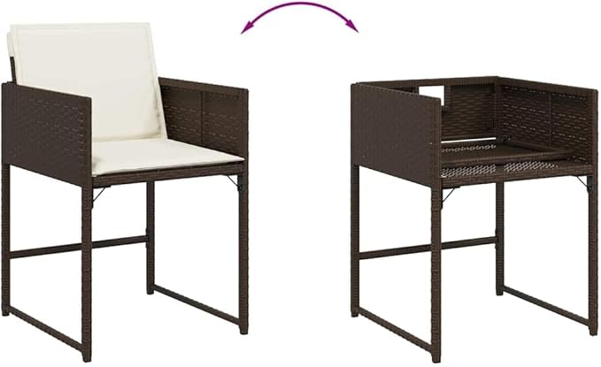 15 Piece Garden Dining Set Brown Cream White PE Rattan Modern Design Practicality for Family Meals Outdoors