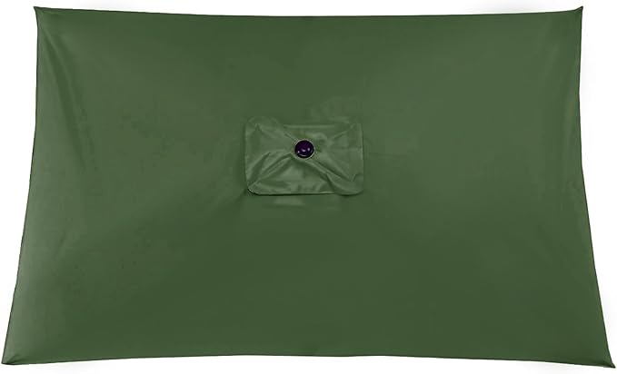 Rectangular Umbrella Canopy Replacement 6 Ribs, Fade Resistant Replacement Umbrella Canopy, Heavy Duty Polyester Fabric Outdoor Shade Canopy Cover for Market Table Cantilever Parasol Top Cover(Green)