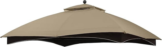 MASTERCANOPY Replacement Canopy Top for Lowe's Allen Roth 10x12 Gazebo #GF-12S004B-1 (Khaki,Polyester)