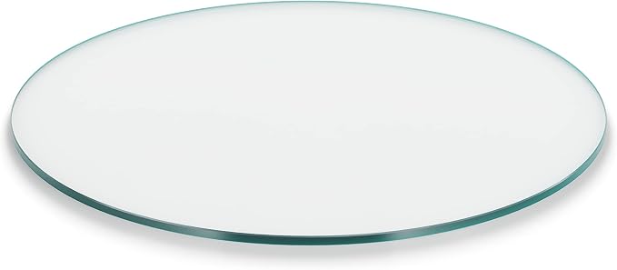 The Better Bevel 24 inch Round Glass Table Top - Clear Tempered Glass Surface Protector - Safe Flat Polished Edge - Coffee, Dining and End Table