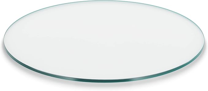 The Better Bevel 36 inch Round Glass Table Top - Clear Tempered Glass Surface Protector - Safe Flat Polished Edge - Coffee, Dining and End Table