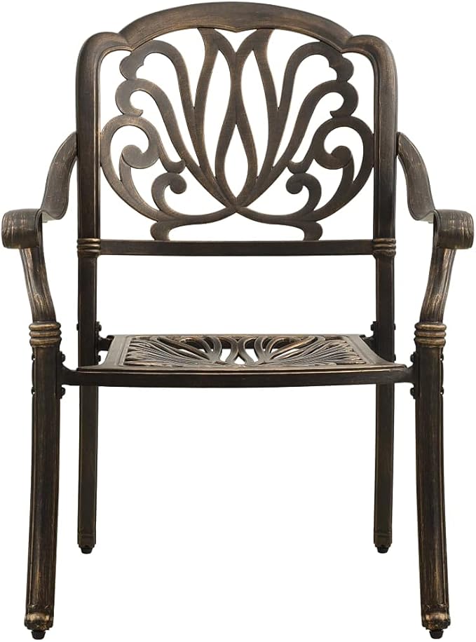 Backyard Furniture Patio Conversation Sets Outdoor Seating 3 Piece Bistro Set Cast Aluminum Bronze Suitable for Swimming Pool, Courtyard, Garden