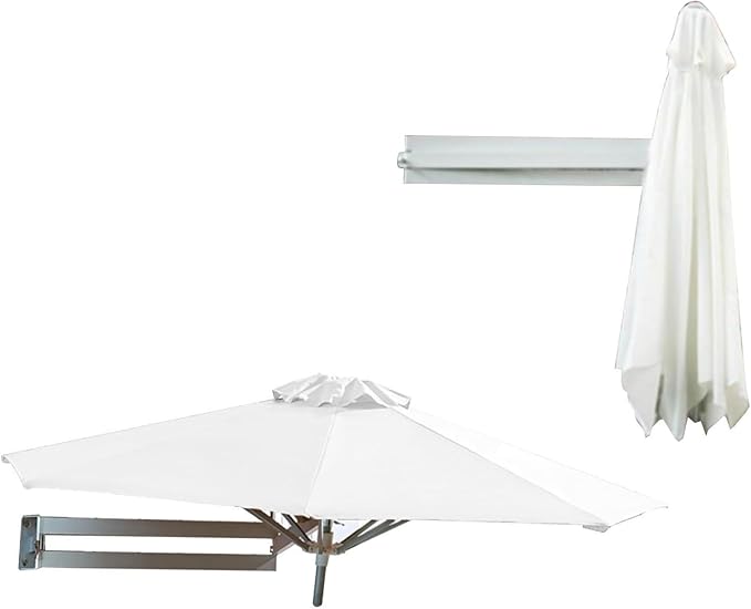 Wall-mounted Shading Umbrellas Sunshade With Adjustable Pole Outdoor Garden Patio Parasol Suitable For Gardens Courtyards Balconies Etc