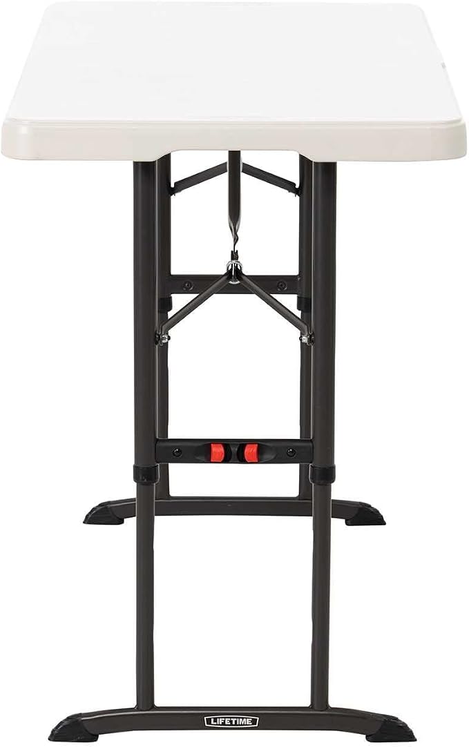 Lifetime Nesting 80823 Adjustable Rectangular Folding Table 122 cm for 4 People Beige