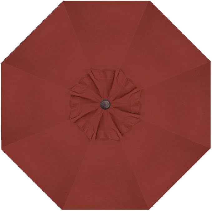 Treasure Garden Deluxe Crank-Tilt 9-FT Octagon Market Umbrella - Outdoor Patio, Deck, Pool, Backyard Stand Alone Umbrella - Heavy Duty w/Bronze Frame & Obravia Fabric (Auburn)