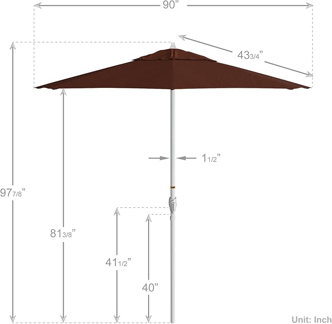 California Umbrella 7.5' Rd Aluminum Patio Umbrella, Crank Lift
