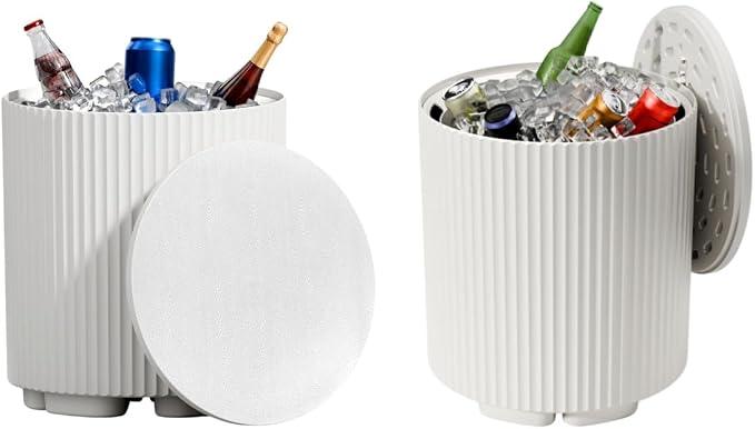 FONTOI Outdoor Cooler Side Table 2 Pack, 2 in 1 Ice Chest Side Table,as Cooler Side Table,Cooler Table for Patio, Parties Picnics, Beach
