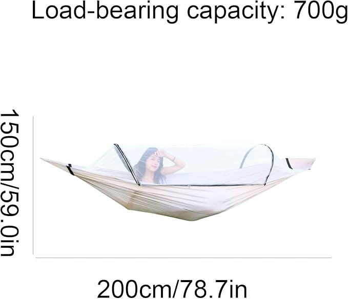 Portable Polyester Hammock with Mesh Lightweight Portable Multipurpose Easy to Install Tree Hanging Good Load-Bearing Capacity Comfortable