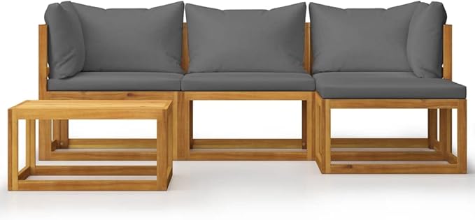 Patio Lounge Set with Cushions,Outdoor Tables and Chairs,Outdoor Furniture Sets,Patio Conversation Sets,for Garden,Deck,Backyard,5 Piece Solid Acacia Wood